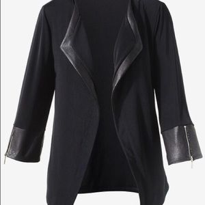 Chico’s Easywear Faux Leather Trim Jacket